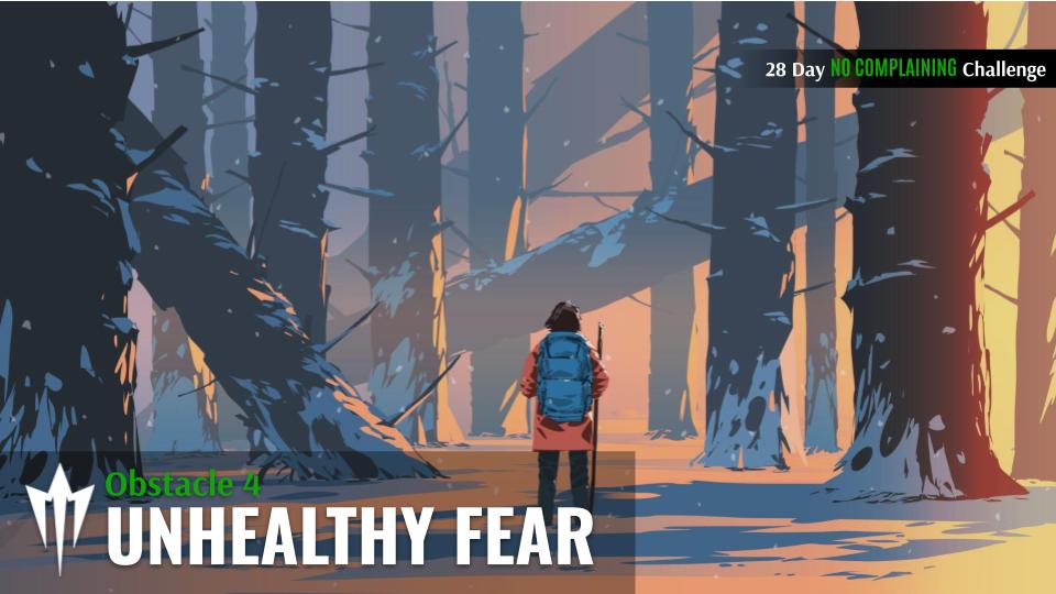 OCR Academy 28 Day No Complaining Challenge - 4 Unhealthy Fear