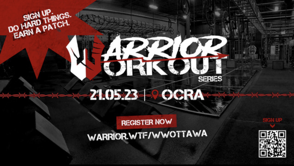 Accept the Warrior Workout challenge and earn your exclusive finisher's patch ! ⚡ Register now - https://warrior.wtf/wwottawa